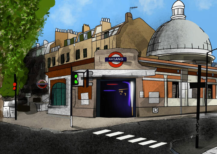 Environment Illustration - London Train Station